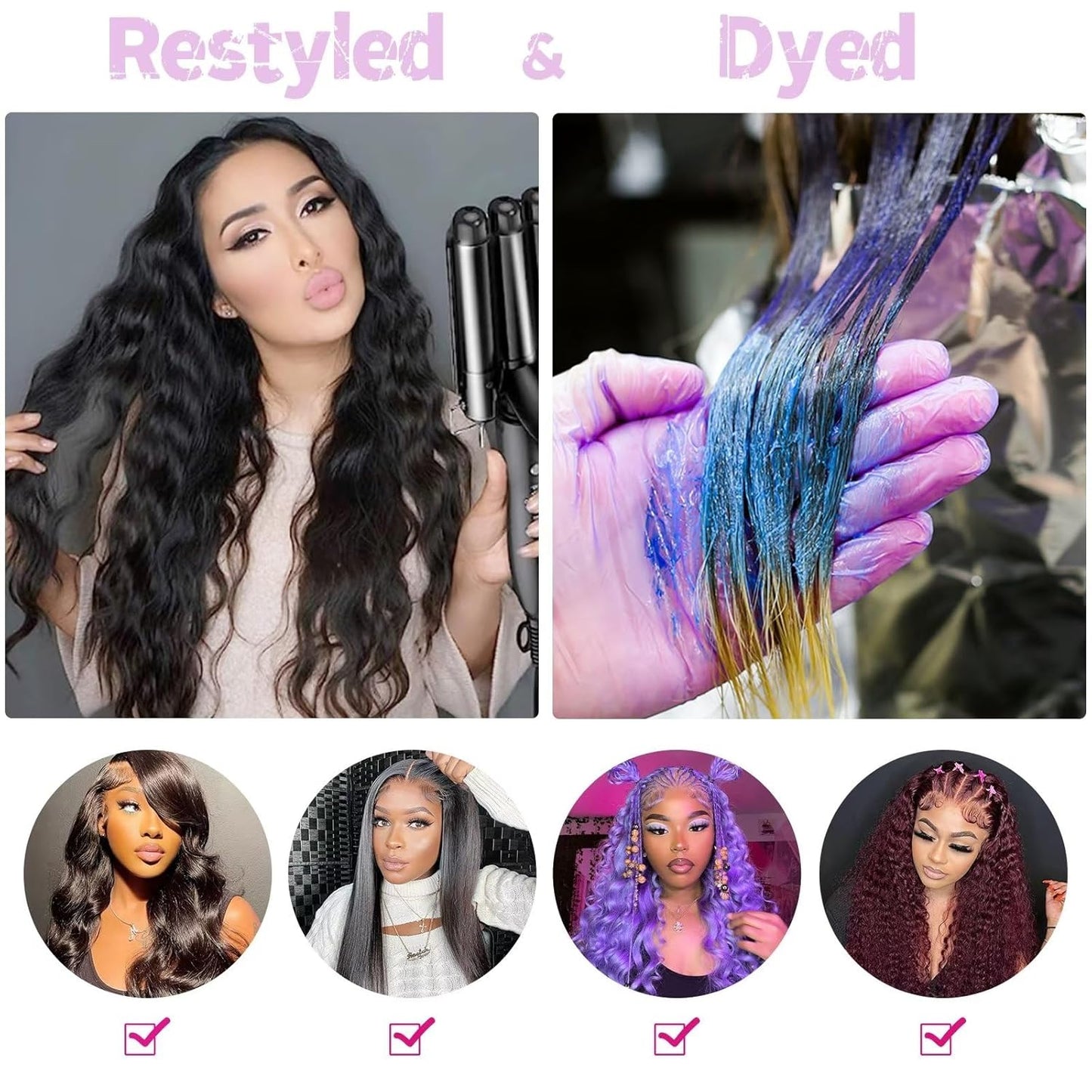 Deep Wave Bundles Human Hair 22 Inch 1 Bundle Water Wave Bundles 100% Unprocessed 10A Brazilian Virgin Human Hair Wet and Wavy Bundles Double Weft Natural Color