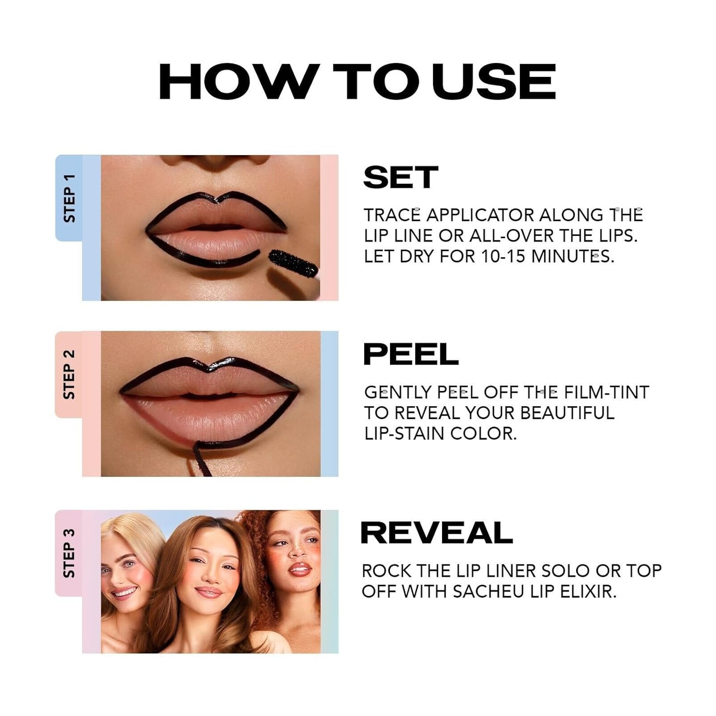 Lip Liner STAY-N Peel off Lip Stain — Long Lasting Matte Lip Tattoo Transfer Proof Lipstain Infused with Hyaluronic Acid & Vitamin E for All Skin Types — Vegan & Cruelty-Free, P-Inked