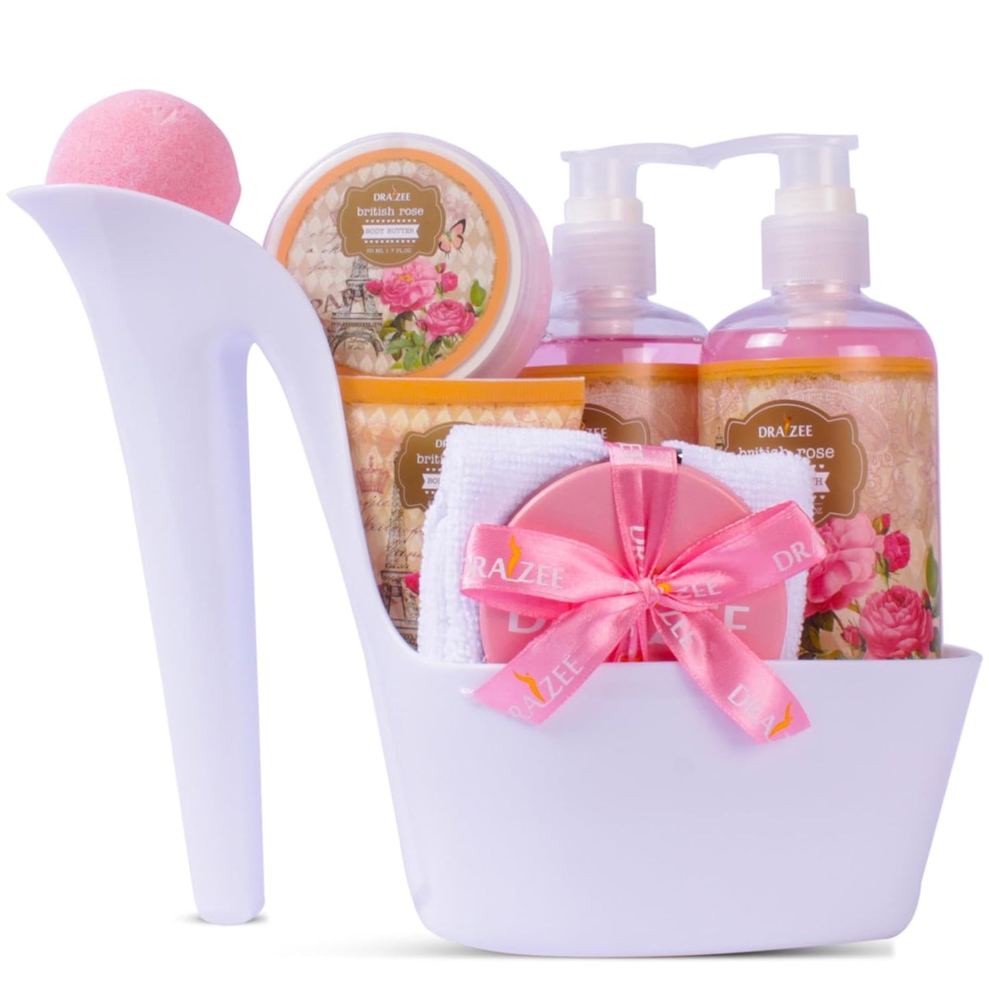 Luxury Spa Gifts for Women – 8 Pc Rose Scented Bath and Body Set with Bubble Bath, Lotion & More – Luxury Self Care Kit for Wife, Mom, Girlfriend, Birthday Gifts for Women by
