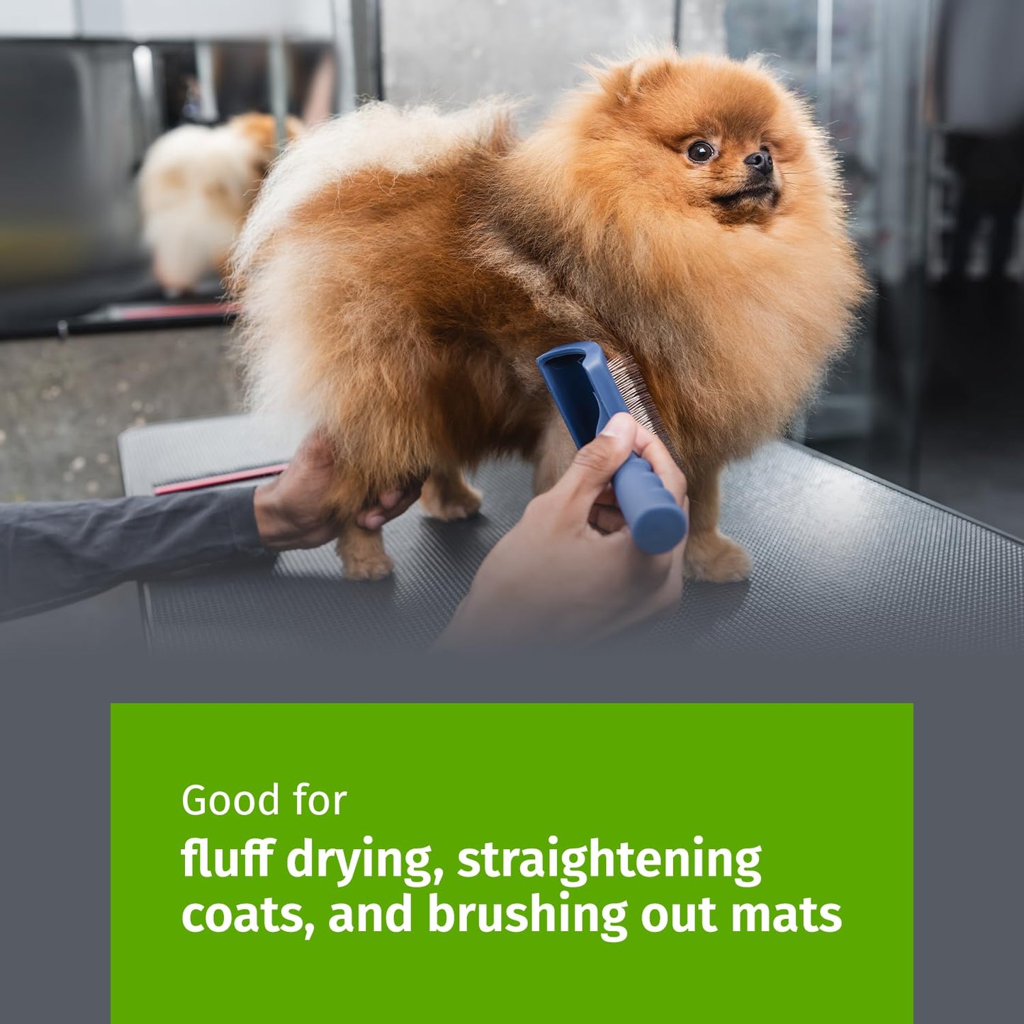 Tuffer than Tangles Slicker Brush for Dog Grooming with Long, Soft Pins, Medium Size, Perfect for Doodle Breeds, Angled Pins for Dematting, Remove Undercoat, Comfort Grip Handle