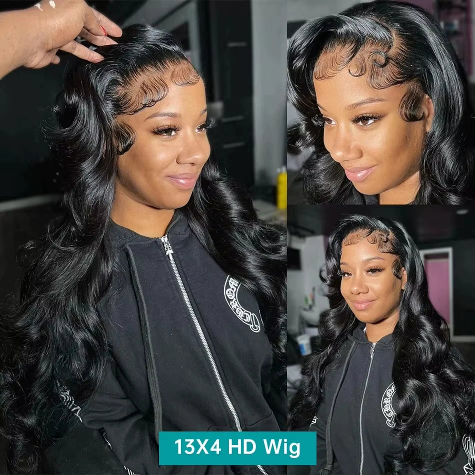 30 40 46 Inch Body Wave 13X6 Hd Lace Frontal Wig Human Hair 360 Brazilian Pre Plucked Lace Wigs for Women 13X4 Lace Front Wigs