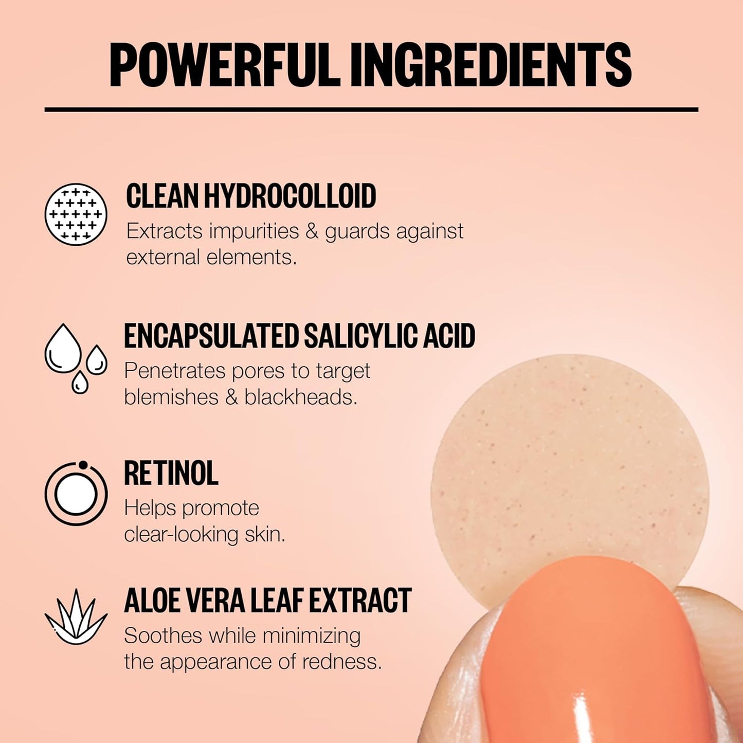 Acne Healing Dots Helps Clear Blemishes Overnight, Fast Acting Hydrocolloid Pimple Patches for Breakouts with Salicylic Acid, Retinol and Aloe Vera, Award Winning Skincare Solution 60 Count