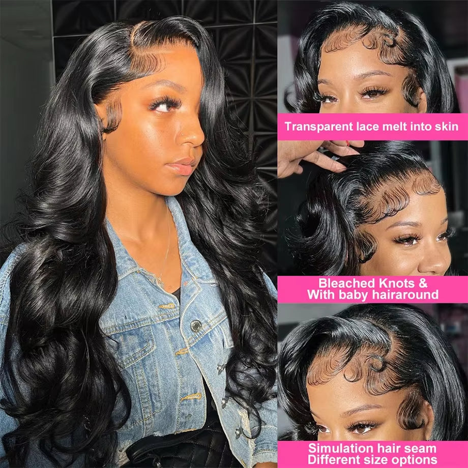 30 40 46 Inch Body Wave 13X6 Hd Lace Frontal Wig Human Hair 360 Brazilian Pre Plucked Lace Wigs for Women 13X4 Lace Front Wigs