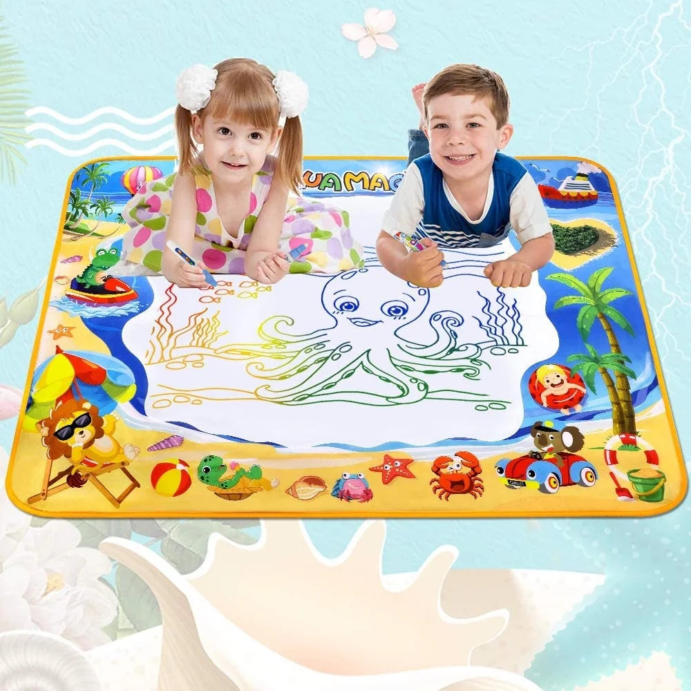 Doodle Drawing Mat 40 X 32 Inch Large Aqua Magic Water Drawing Mat Toy Gifts for Boys Girls Kids Painting Writing Pad Educational Learning Toys for Toddler 3 4 5 6 Years Old