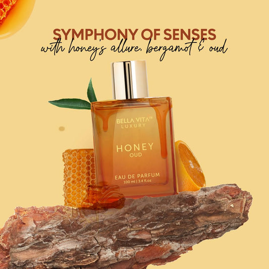 Honey Oud Eau De Parfum (3.4 Fl. Oz.) | Patchouli, Vanilla, Bergamot, Floral & Spicy + Made with Clean & Vegan Essentials Oils + Cruelty Free | Long-Lasting Unisex Fragrance