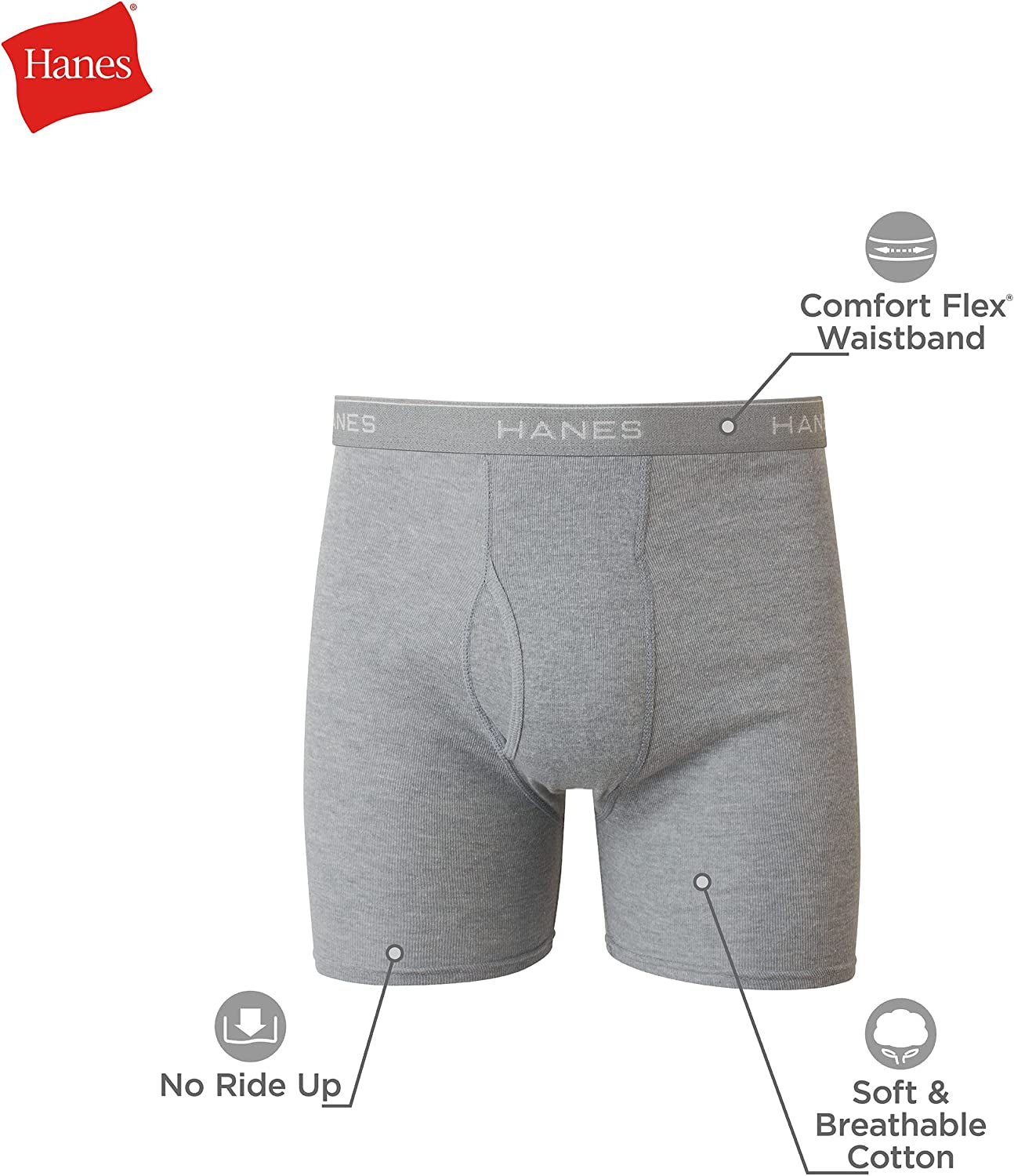 Men'S Boxer Briefs, Cool Dri Moisture-Wicking Underwear, Cotton No-Ride-Up for Men, Multi-Packs