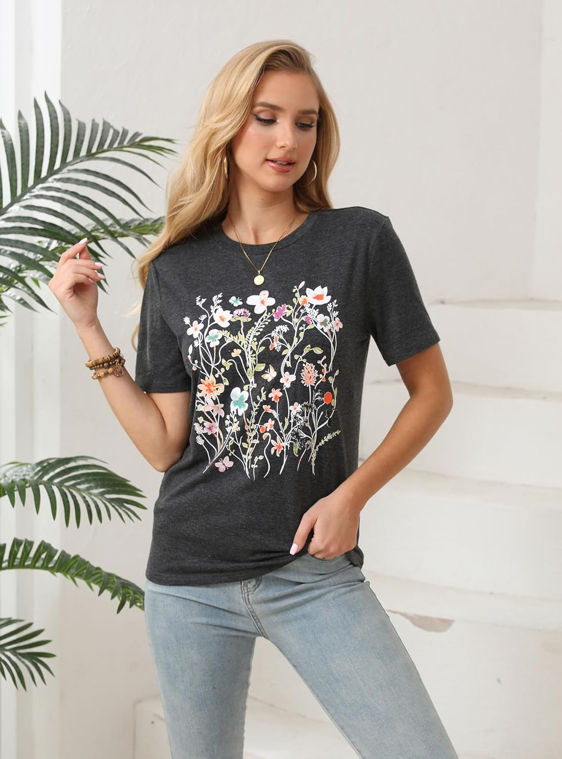 Womens Graphic Tees Casual Summer Short Sleeve Vintage T Shirts Tops