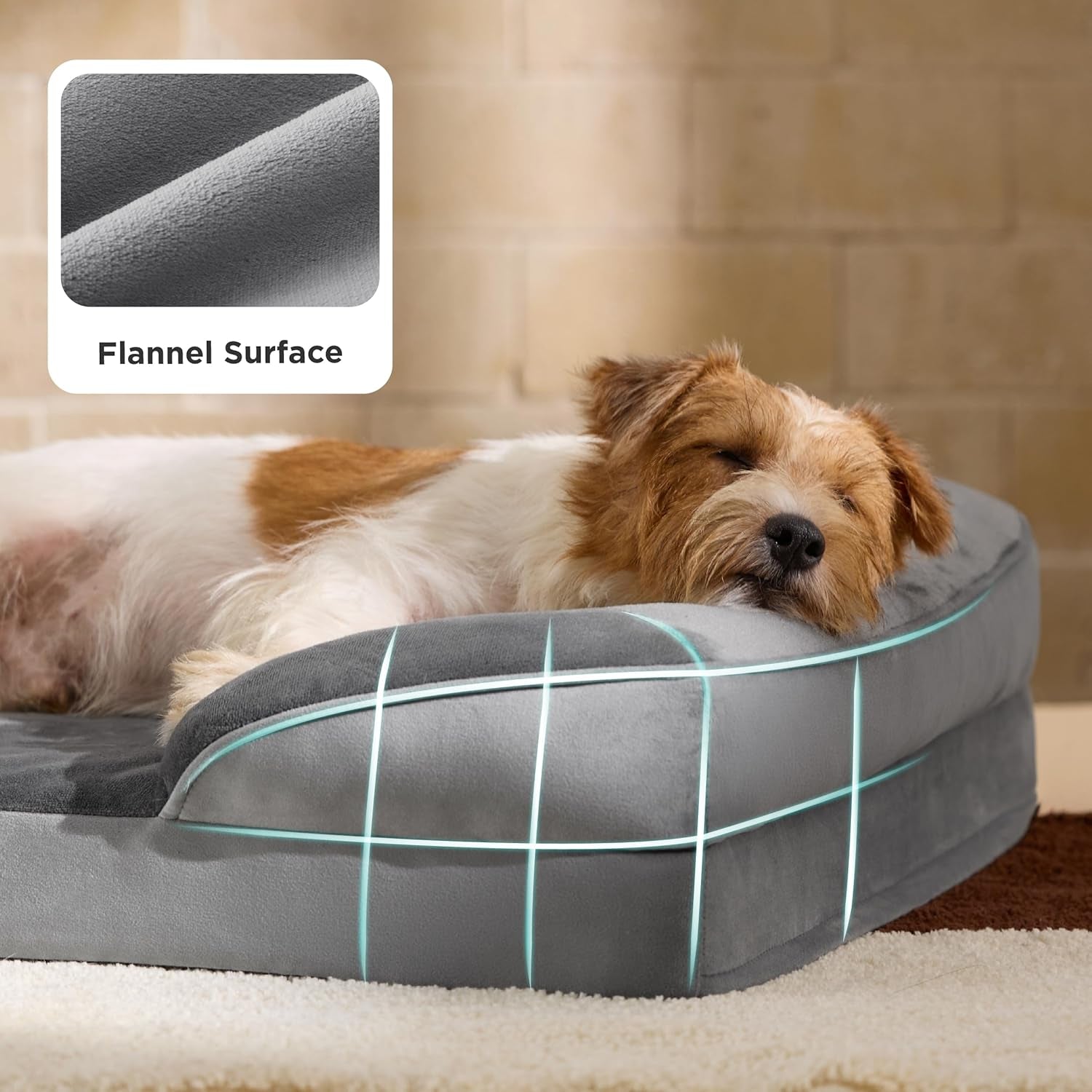 Orthopedic Dog Beds Large Sized Dog - Washable Large Dog Cat Bed Waterproof, Comfort Dogs Couch Sofa with Washable Removable Cover, Pet Bed with Nonskid Bottom, Grey, 35"
