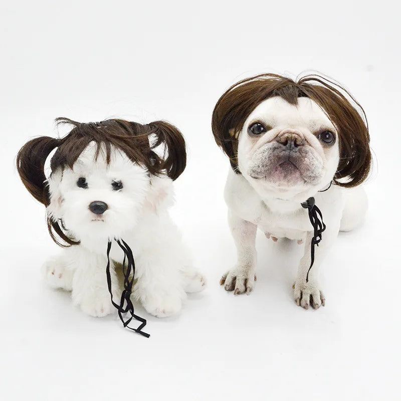 Pet Wigs Dog Wigs Pet Supplies Halloween Pet Accessories Curly Hair Straight Hair Cat Wigs
