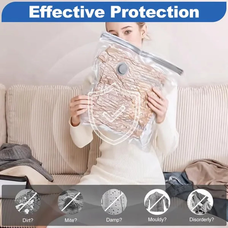 6-12Pack USB Electric Vacuum Compression Bags save Space Travel Light Vacuum Compression Power Pump with Lightweight Travel Bag
