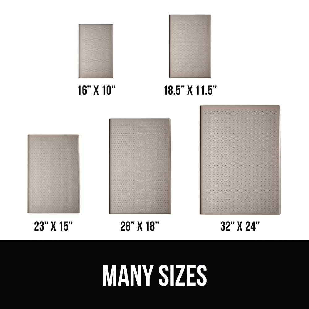 100% Waterproof Raised Edge BPA Free Silicone Pet Feeding Mat, Dog Cat Food Mats Contain Spills Protects Floors, Placemats for Cats and Dogs Water Bowl, Pets Accessories 16X10, Beige