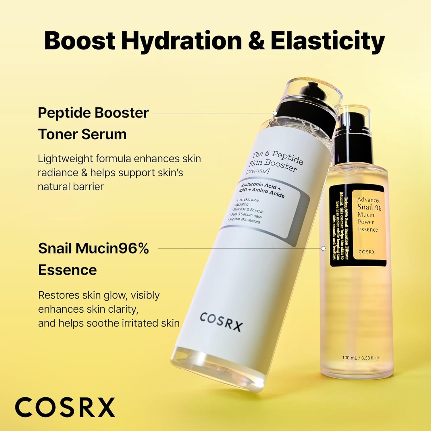 Snail Mucin 96% Peptide Booster Set - Amazon Exclusive - Korean Skin Care, Gift Sets, Skin Care Sets for Women, Advanced Snail Mucin Serum, Face Serum