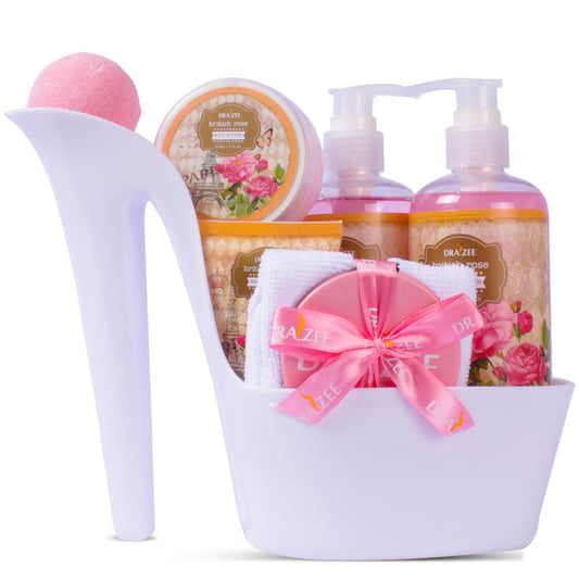 Luxury Spa Gifts for Women – 8 Pc Rose Scented Bath and Body Set with Bubble Bath, Lotion & More – Luxury Self Care Kit for Wife, Mom, Girlfriend, Birthday Gifts for Women by