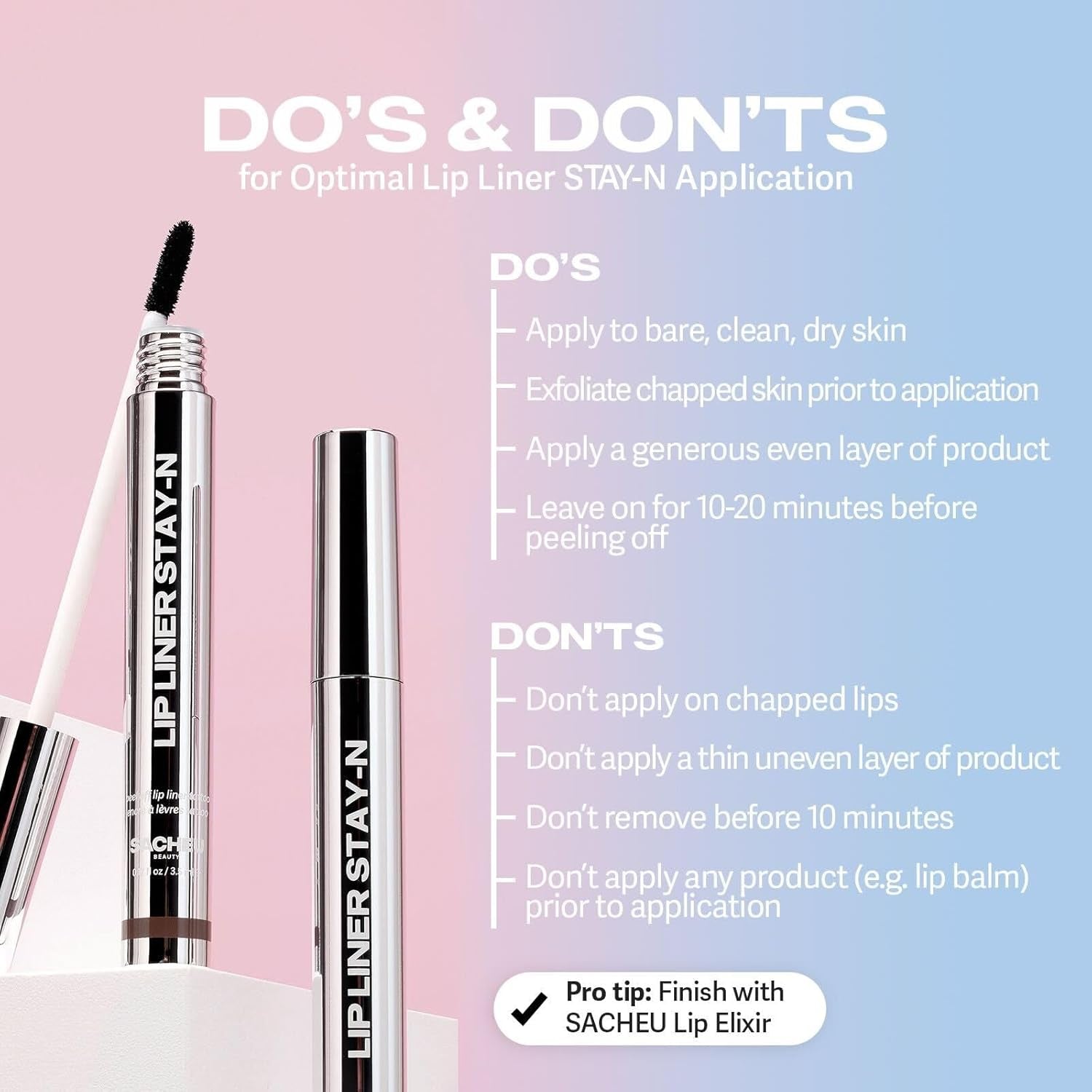 Lip Liner STAY-N Peel off Lip Stain — Long Lasting Matte Lip Tattoo Transfer Proof Lipstain Infused with Hyaluronic Acid & Vitamin E for All Skin Types — Vegan & Cruelty-Free, P-Inked