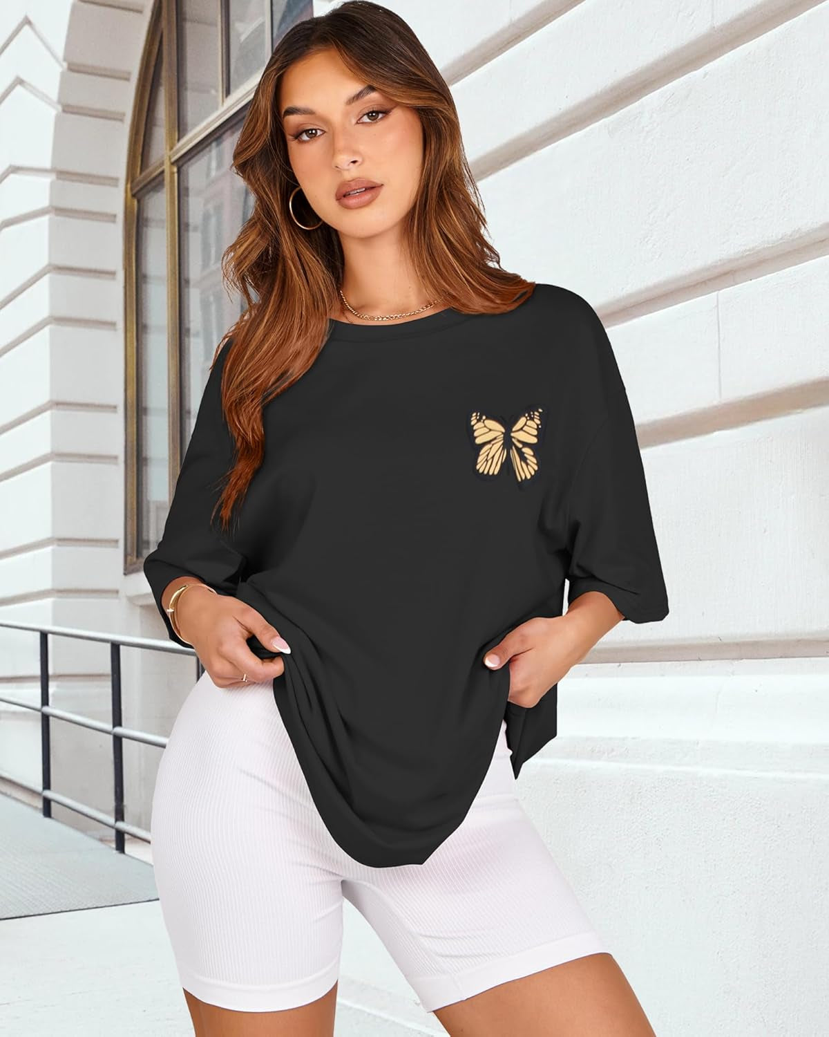 Womens Oversized Tshirt Graphic Tees Crew Neck Summer Short Sleeve Loose Fit Tops