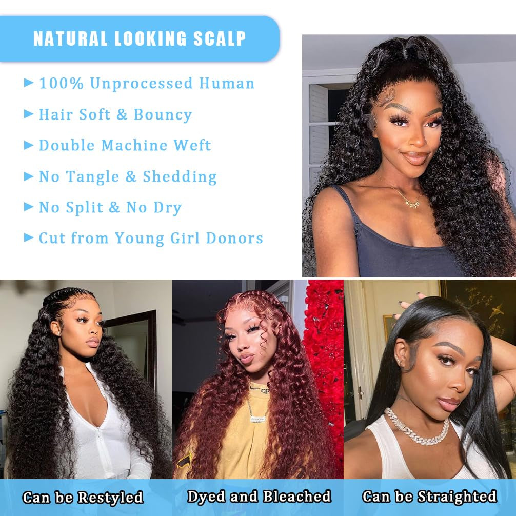 12A Human Hair Bundles 26 Inch Deep Wave Bundles Human Hair 100% Unprocessed Brazilian Virgin 1 Bundles Deals Human Hair Extensions Natural Black (Deep Wave, 26)
