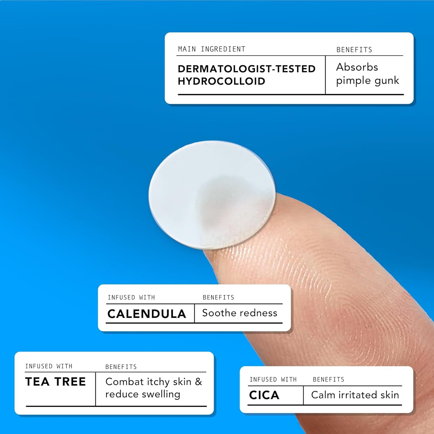 Acne Cover Patches, Eligible Hydrocolloid Pimple Patches for Face with Tea Tree Oil, Korean Skincare Zit Patches for Face | HSA Store Eligible Items | Vegan, Cruelty-Free