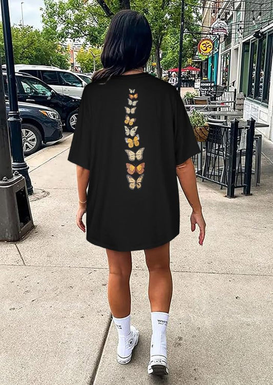 Womens Oversized Tshirt Graphic Tees Crew Neck Summer Short Sleeve Loose Fit Tops
