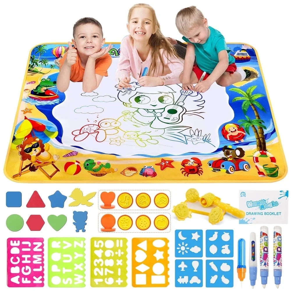 Doodle Drawing Mat 40 X 32 Inch Large Aqua Magic Water Drawing Mat Toy Gifts for Boys Girls Kids Painting Writing Pad Educational Learning Toys for Toddler 3 4 5 6 Years Old