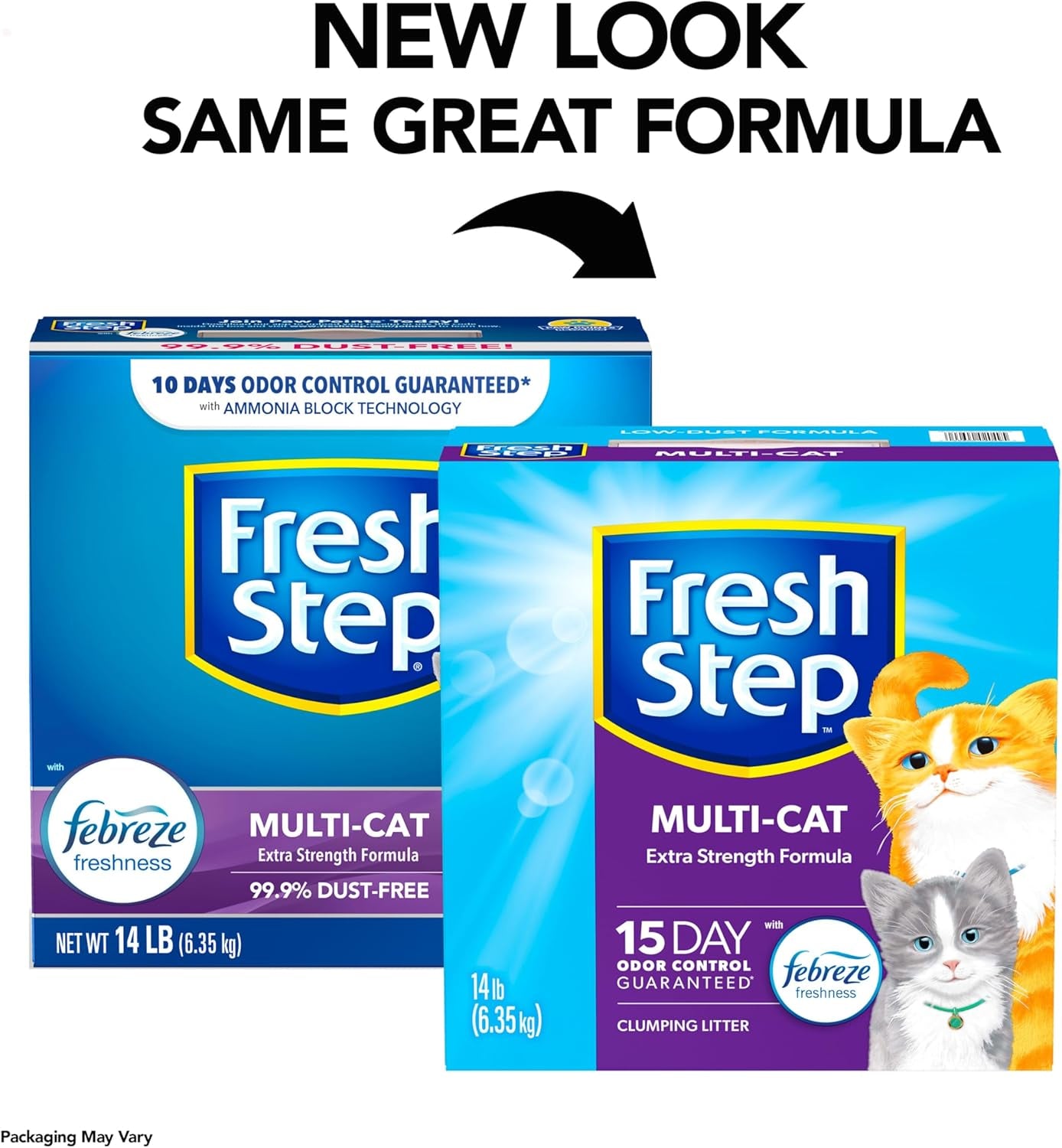 Clumping Cat Litter, Multi-Cat, Long Lasting Odor Control Kitty Litter with Activated Charcoal, Low Dust Formula, 14 Lb