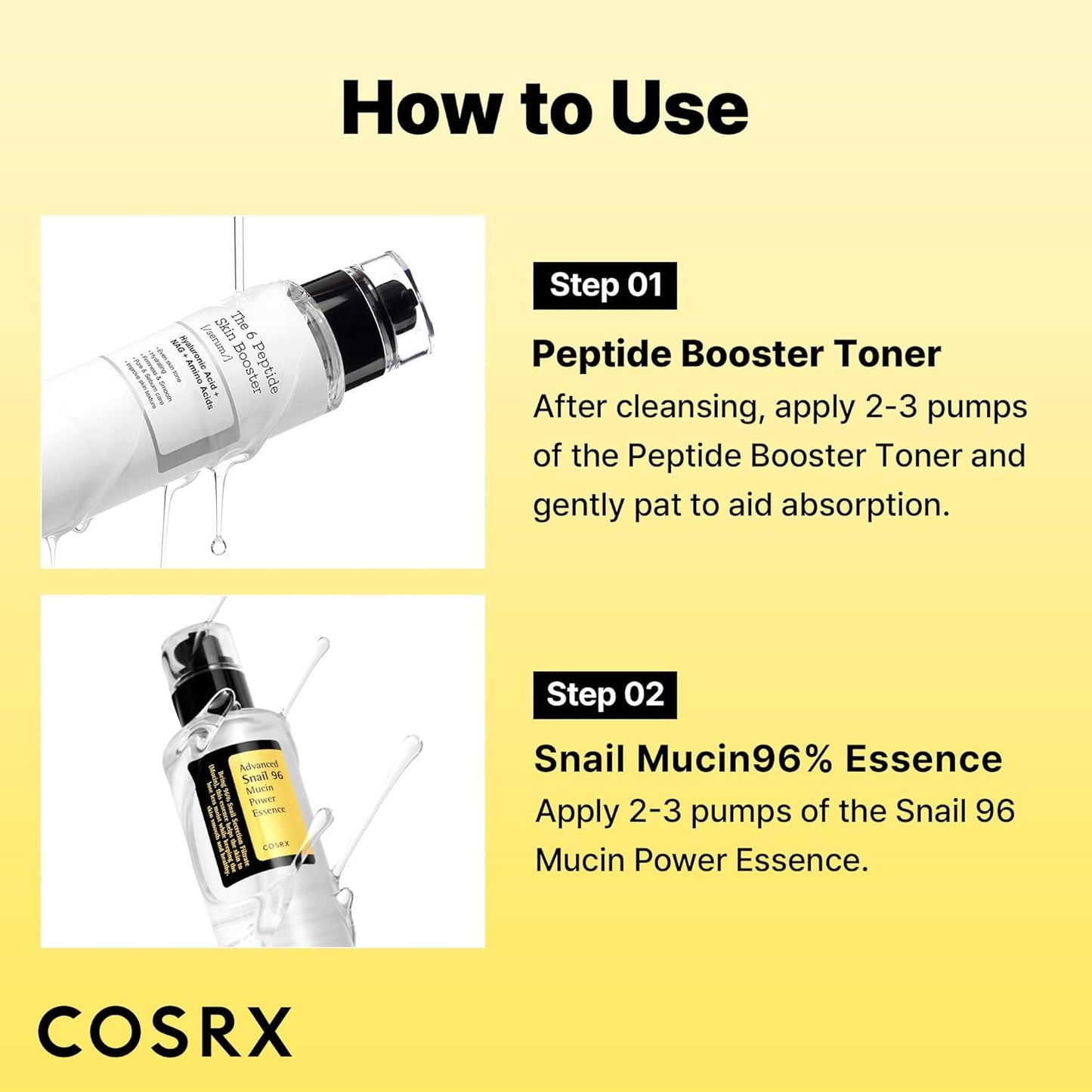 Snail Mucin 96% Peptide Booster Set - Amazon Exclusive - Korean Skin Care, Gift Sets, Skin Care Sets for Women, Advanced Snail Mucin Serum, Face Serum