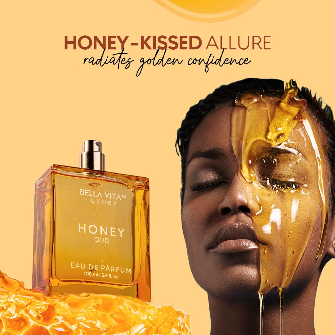Honey Oud Eau De Parfum (3.4 Fl. Oz.) | Patchouli, Vanilla, Bergamot, Floral & Spicy + Made with Clean & Vegan Essentials Oils + Cruelty Free | Long-Lasting Unisex Fragrance