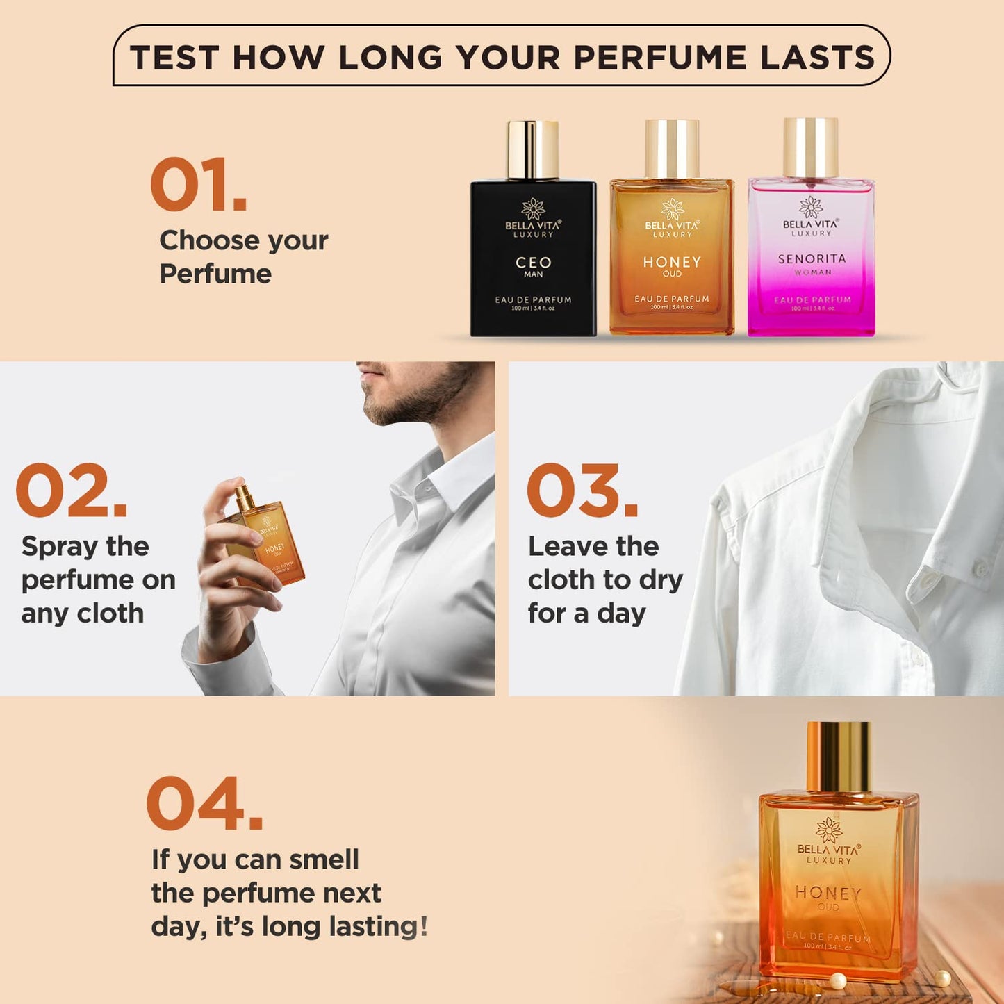 Honey Oud Eau De Parfum (3.4 Fl. Oz.) | Patchouli, Vanilla, Bergamot, Floral & Spicy + Made with Clean & Vegan Essentials Oils + Cruelty Free | Long-Lasting Unisex Fragrance